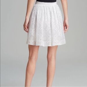 Elizabeth and James White Lace Mini Skirt 2